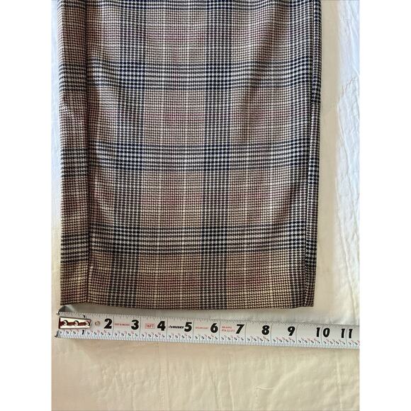 OLD NAVY Trouser Large High Waisted Taylor Wide Leg Brown Plaid Full Length Pant - Picture 15 of 15